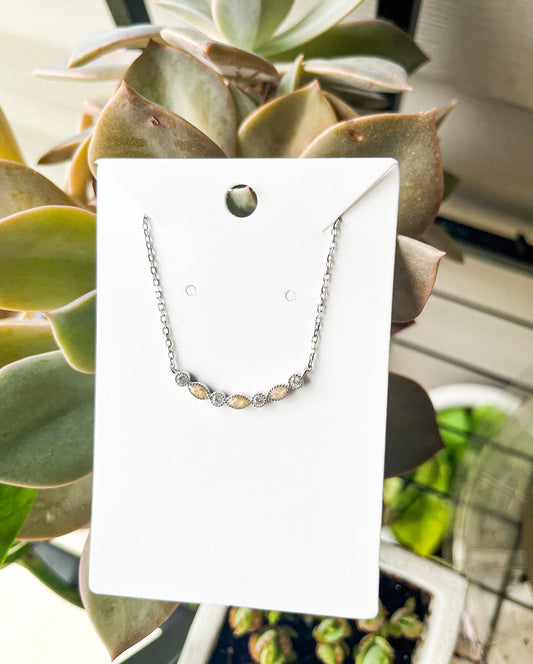 Marquise Bezel Birthstone Necklace