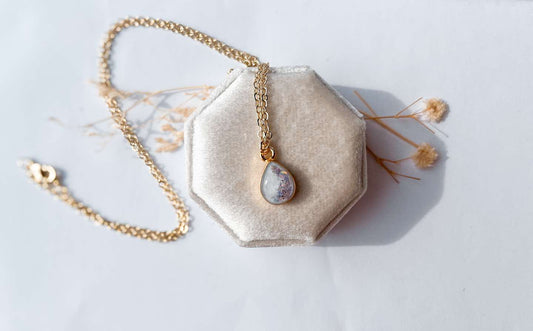 Simple Teardrop Bezel Necklace