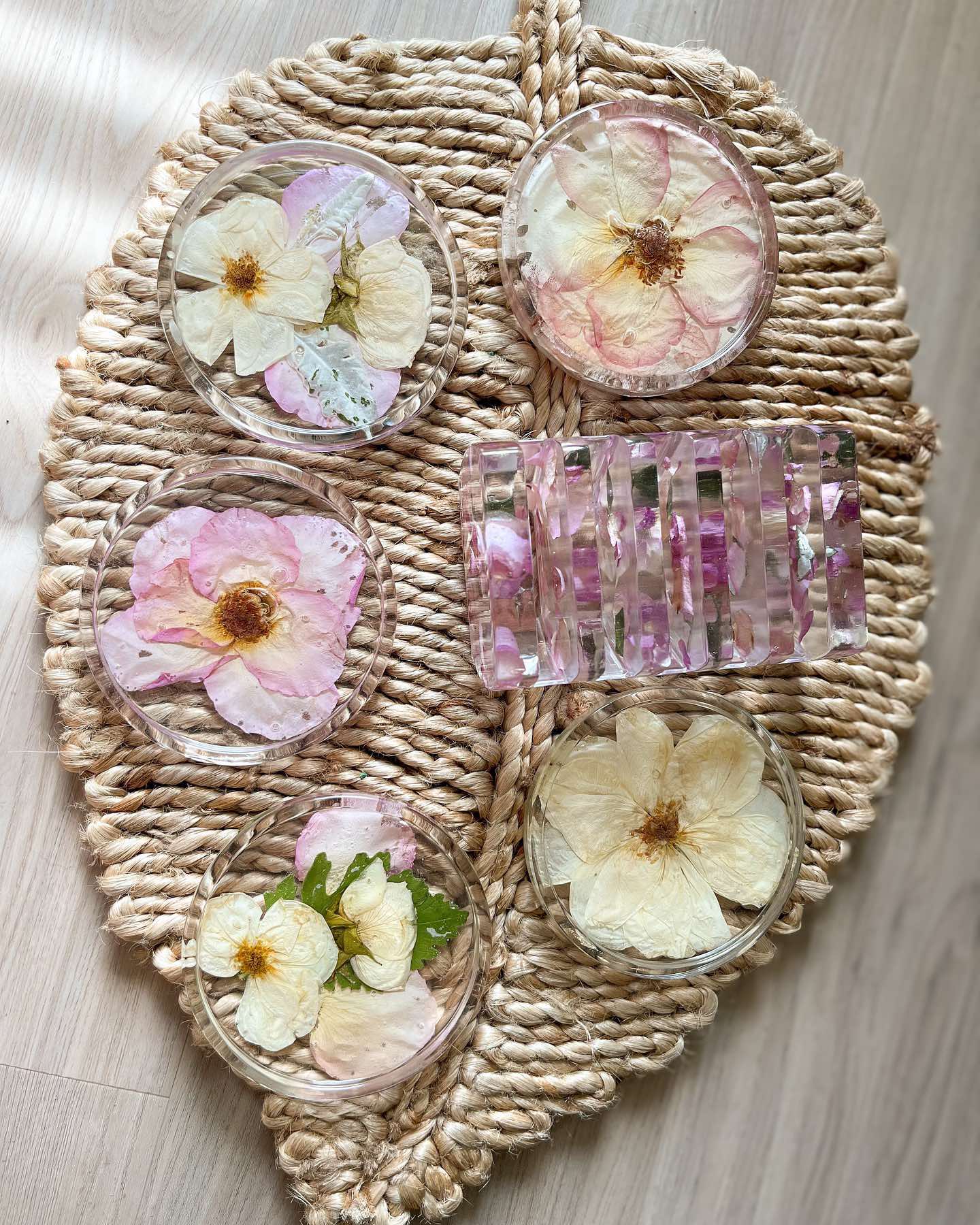 Thin Coasters with Holder (Set of 5)
